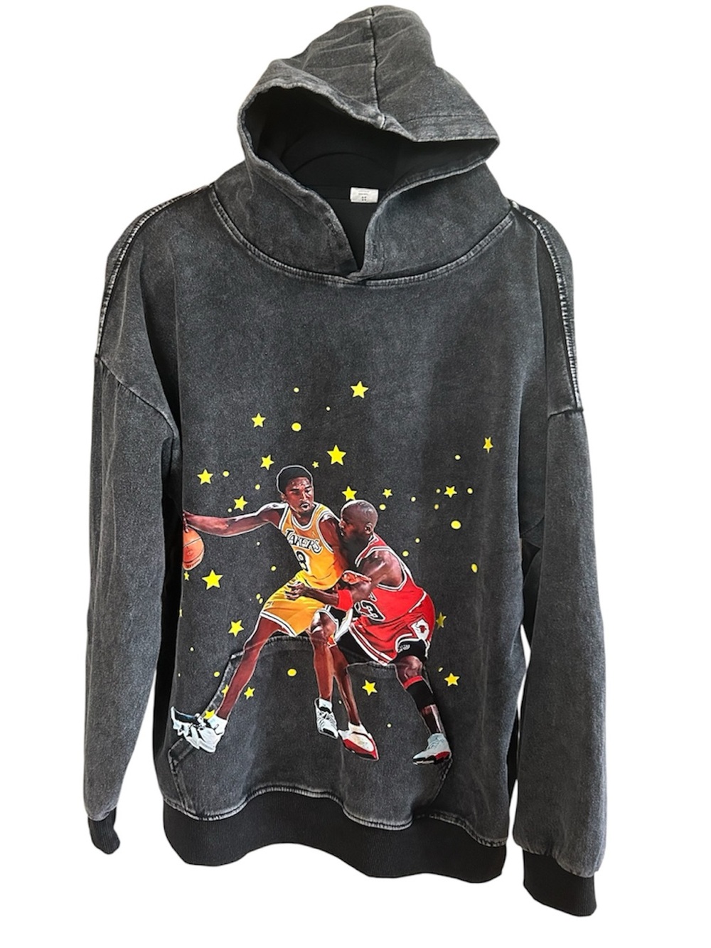 Kobe Bryant Michael Jordan Acid Wash Oversized Hoodie Men’s XL
